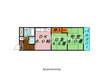 S・スターⅠ(2DK/3階)の間取り写真