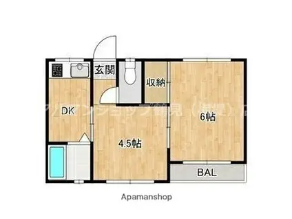 ヒエコーポラス(2DK/3階)の間取り写真