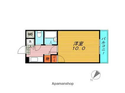 メリーパレス(1K/4階)の間取り写真