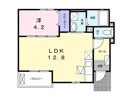 アルシオーネ(1LDK/1階)の間取り写真