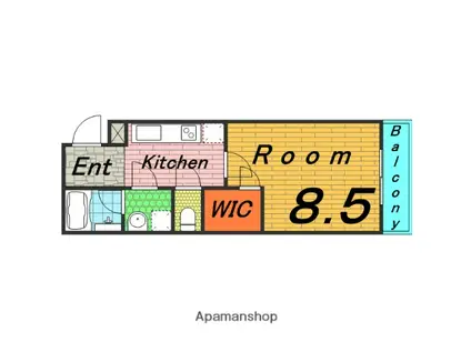 フジパレスえんじゅ(1K/1階)の間取り写真