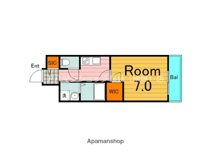 GARDENIA鶴見(1K/7階)の間取り写真