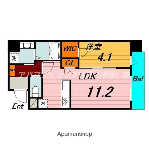 ウイルコート今福鶴見(1LDK/8階)の間取り写真