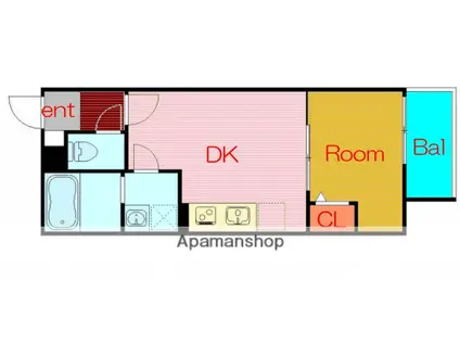 アレグリア鴻池新田(1LDK/1階)の間取り写真