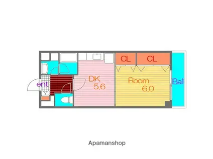 パインクレスト(1DK/3階)の間取り写真