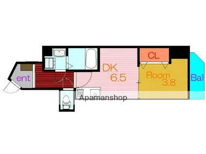 GARDENIA城東(1DK/11階)の間取り写真