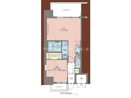 プレジオ森河内ASIAN(1LDK/11階)の間取り写真
