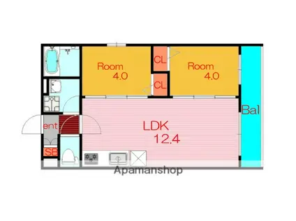 AVANTIO CLAIR(2LDK/1階)の間取り写真