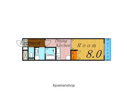 クリセ 諏訪(1DK/5階)の間取り写真