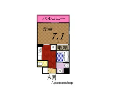 フォレストガーデン蒲生Ⅲ(1K/5階)の間取り写真