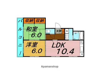 ヴェルドミール(2LDK/8階)の間取り写真