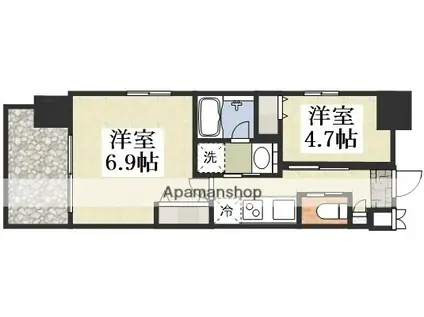 スプランディッド新大阪3(1LDK/10階)の間取り写真