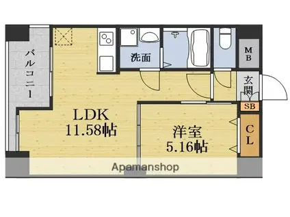 ノルデンハイム江坂Ⅰ(1LDK/7階)の間取り写真