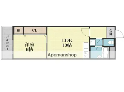 東三国センチュリーマンション(1LDK/2階)の間取り写真