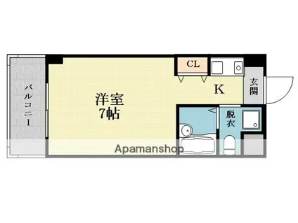 デュウエル東三国(1K/4階)の間取り写真