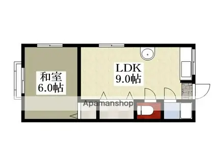川口マンション(1LDK/3階)の間取り写真