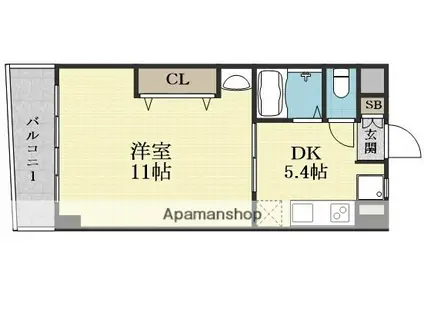 大拓ハイツ6(1DK/7階)の間取り写真