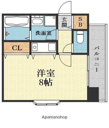 C-WING(ワンルーム/9階)の間取り写真