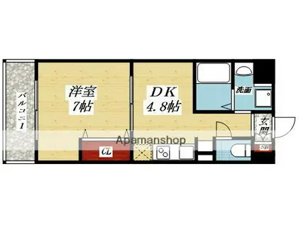 第17関根マンション(1DK/10階)の間取り写真