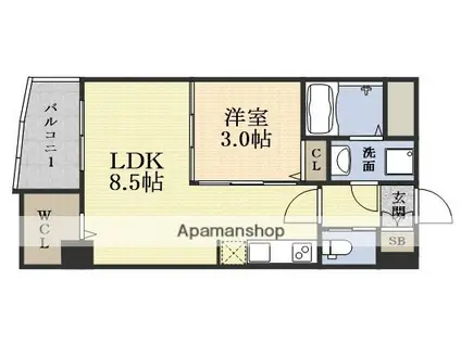 SEST新大阪(1LDK/7階)の間取り写真