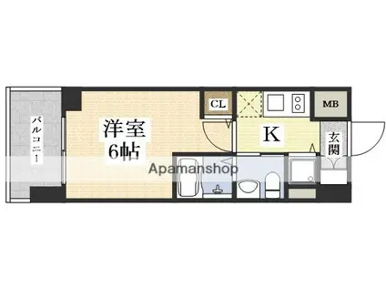 エスリード新大阪ノース(1K/12階)の間取り写真