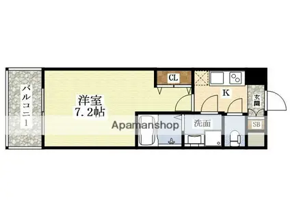 S-RESIDENCE新大阪ウエスト(1K/13階)の間取り写真