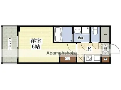 S-RESIDENCE新大阪ガーデン(1K/11階)の間取り写真