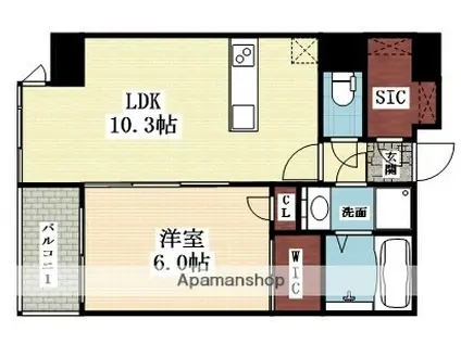 M-RESIDENCE新大阪ガーデン(1LDK/2階)の間取り写真