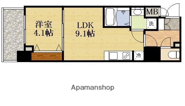 S-RESIDENCE江坂エミネンス(1LDK/9階)の間取り写真