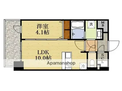 プレサンス新大阪イオリア(1LDK/7階)の間取り写真