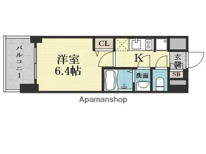 プレサンス新大阪ジェイズ(1K/4階)の間取り写真