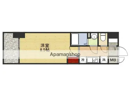 フェニックス新大阪(1K/14階)の間取り写真