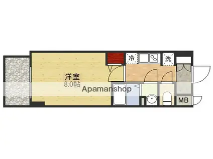 フェニックス新大阪(1K/7階)の間取り写真