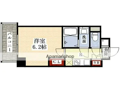 LA DOUCEUR江坂Ⅱ(1K/4階)の間取り写真