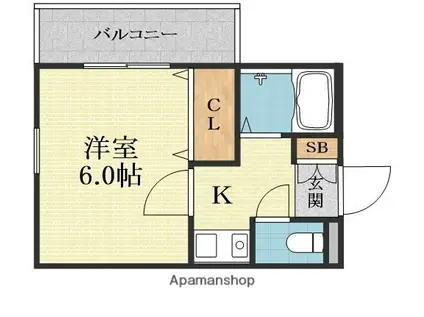グリーンヒル江坂(1K/3階)の間取り写真