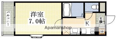 シャトレ豊津(1K/1階)の間取り写真