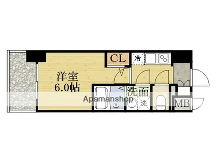 エスリード新大阪ザ・プレミアイースト(1K/11階)の間取り写真