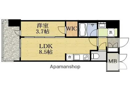 スプランディッドライズ新大阪ノース(1LDK/12階)の間取り写真
