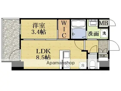 エステムコート新大阪ⅩⅥパルス(1LDK/2階)の間取り写真