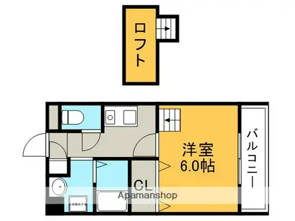 ラフィーネ川西(1K/3階)の間取り写真
