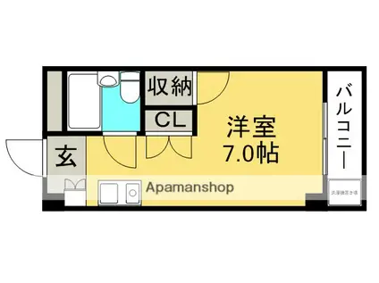 ハイツハタノ(1K/3階)の間取り写真