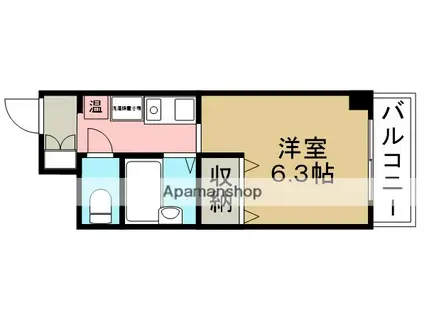 パセオ石橋(1K/3階)の間取り写真