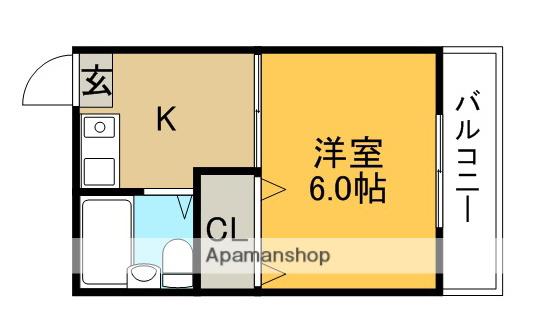 トマトハイツ(1K/2階)の間取り写真