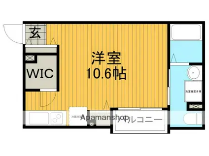 エミネンス蛍池(ワンルーム/2階)の間取り写真