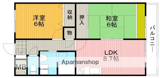 リヴィエルコート西本町(2LDK/3階)の間取り写真