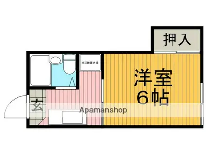 宮山ハイツ(ワンルーム/1階)の間取り写真