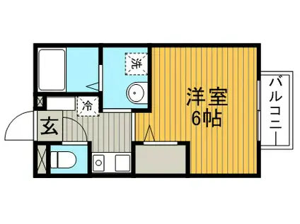 メルベーユ箕面Ⅱ(1K/1階)の間取り写真