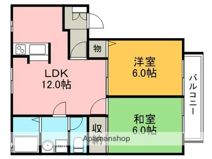 ヴィラパックス(2LDK/1階)の間取り写真