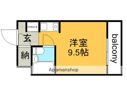 TOSAKIーF2(ワンルーム/3階)の間取り写真