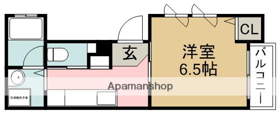 栄町ワンルーム(ワンルーム/2階)の間取り写真